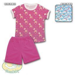 Pigiama tuta completa da bambina con T-shirt (manica corta) e pantaloncino corto